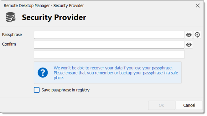 Security provider - Shared passphrase