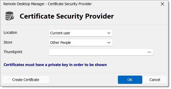 Security Provider - Certificate