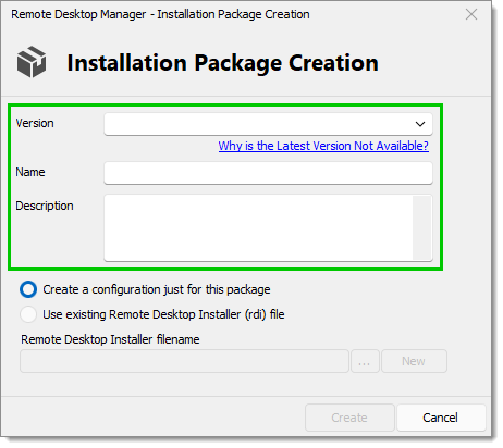 Installation package creation