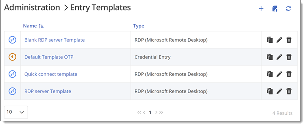 Administration - Entry Templates