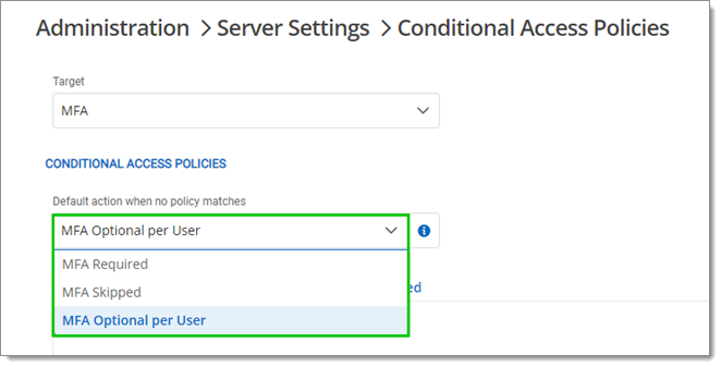 Default action when no policy matches