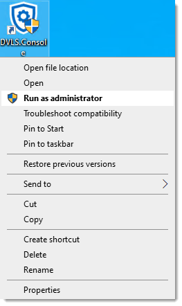 Run as administrator