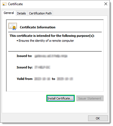 Install Certificate...