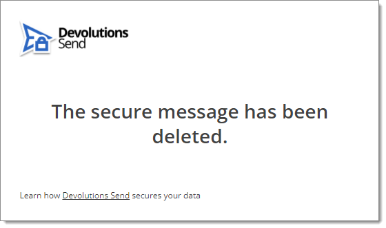 Deleted secure message