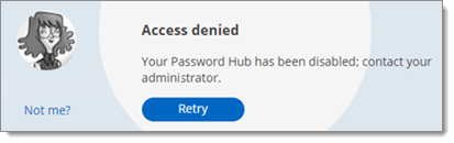 Your hub has been disabled; contact your administrator.