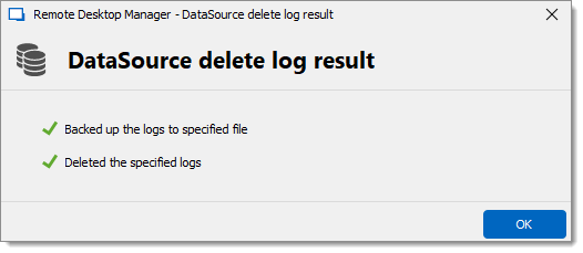 DataSource delete log result