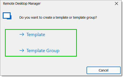 Create a Template or Template group