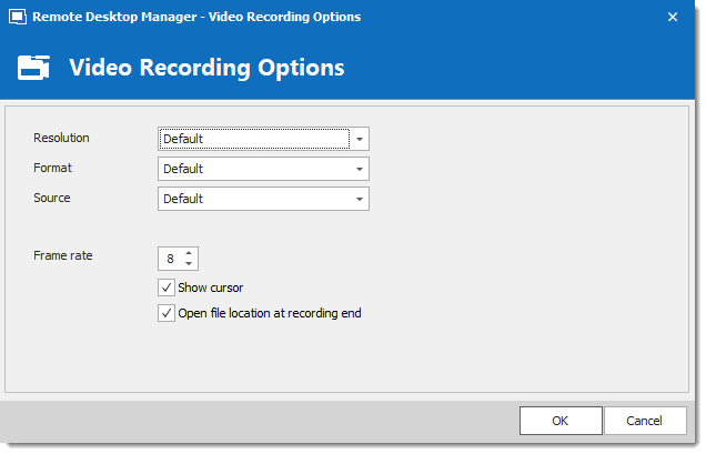 Video Recording Options
