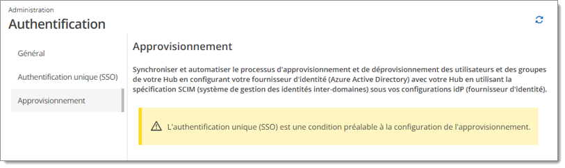 Administration – Authentification – Approvisionnement