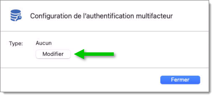 Modifier la Configuration de l'authentification multifacteur