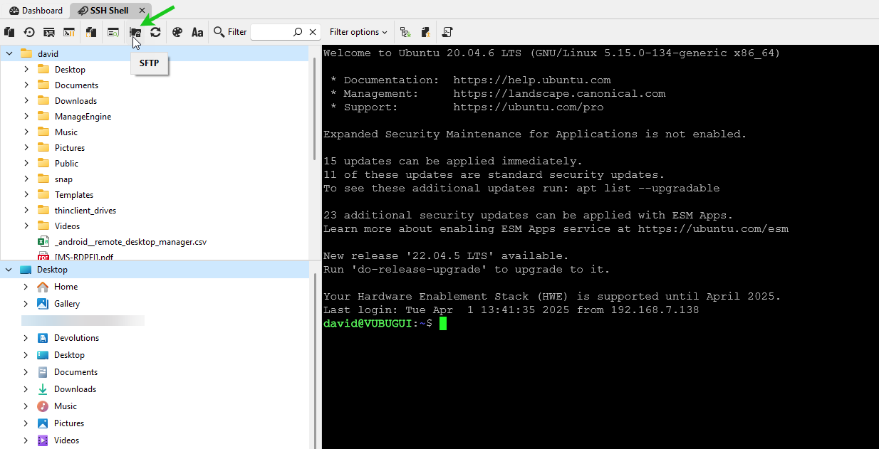 Integrated SFTP