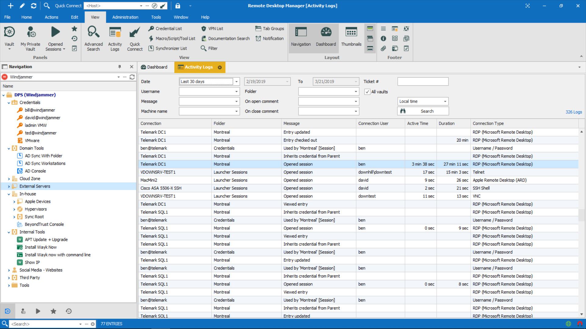 Audit activity with customizable reports and logs