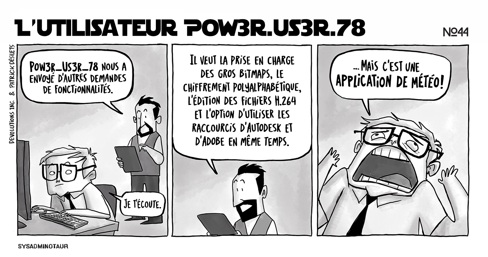 !!Sysadminotaur #44 - L’utilisateur Pow3r.Us3r.78