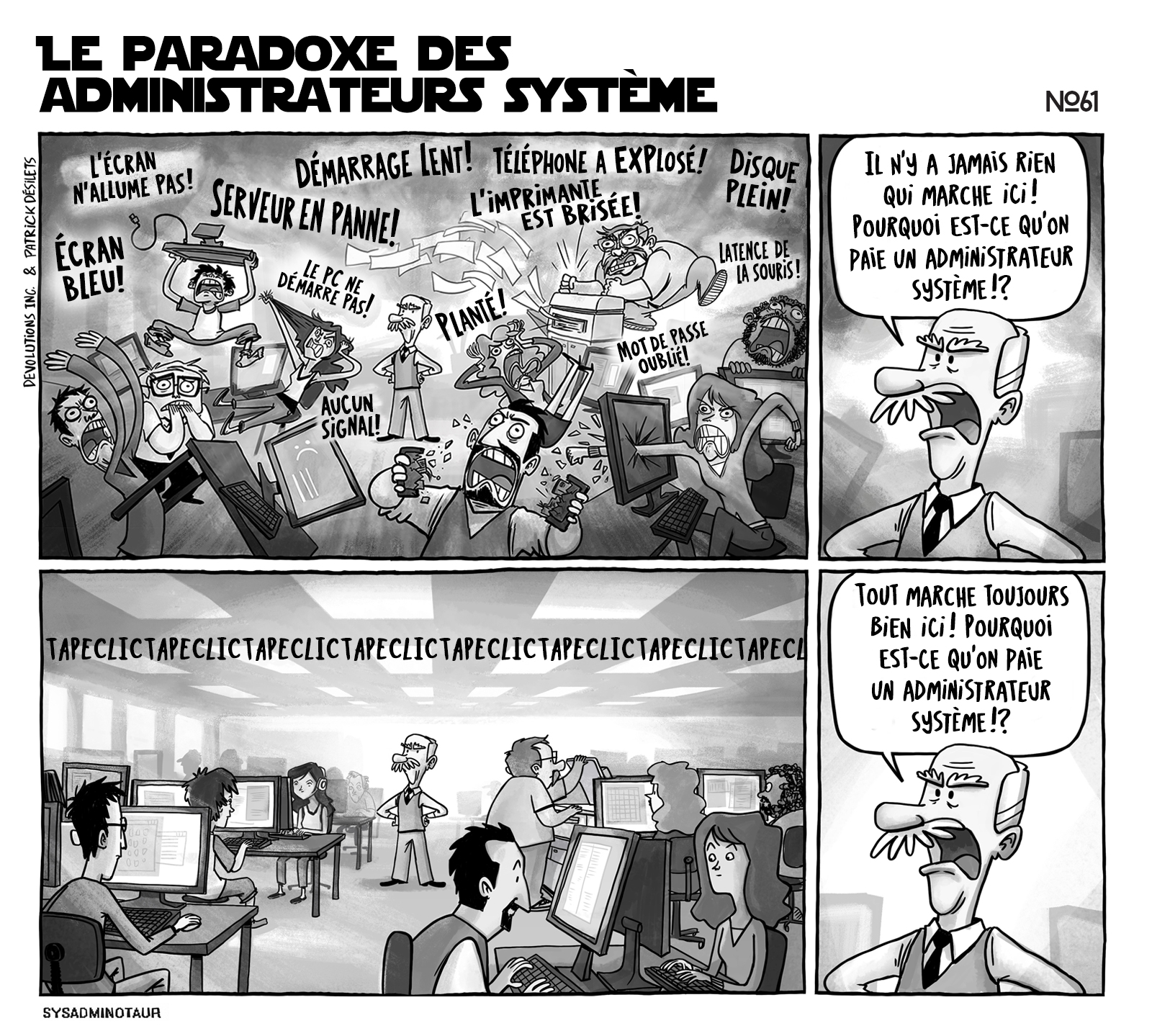 !!Sysadminotaur #61 : Le paradoxe des administrateurs système