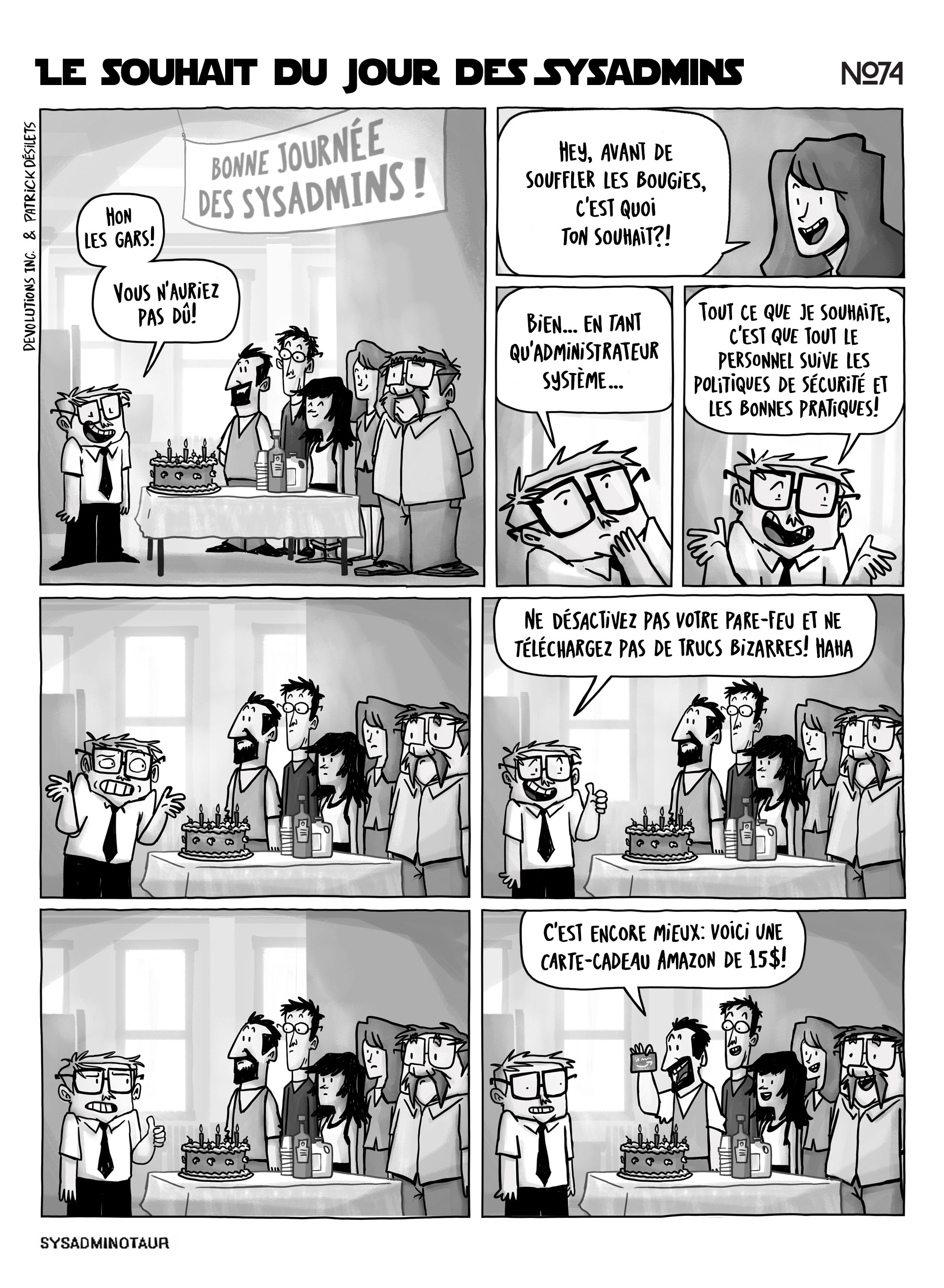 !!Sysadminotaur #74 : Le souhait du jour des sysadmins