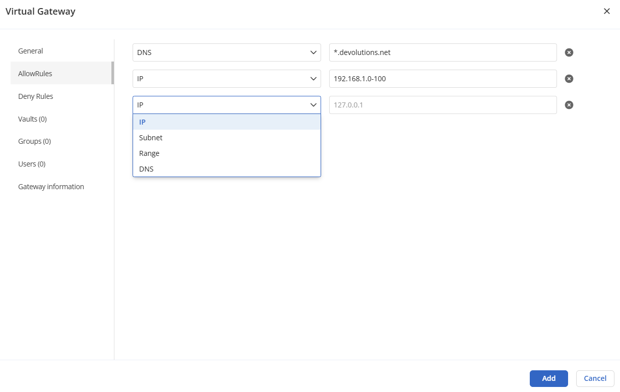 Creating a new virtual Devolutions Gateway instance