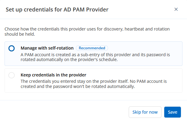 PAM provider credentials in Devolutions Server.