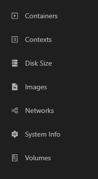 PowerShell Universal navigation listing Docker Images, Containers, and related pages.