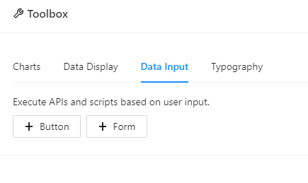 PowerShell Universal page toolbox open on the Data Input tab with a form.
