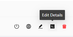 PowerShell Universal dashboard toolbar with the Edit Details action highlighted.