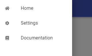 Custom Universal Dashboard nav listing Home, Settings, and Documentation.