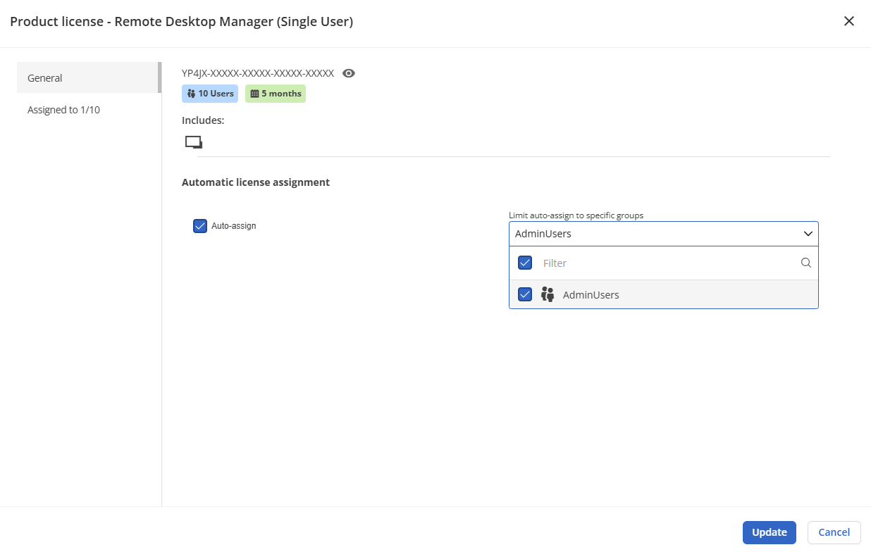 Automatically assigning licenses to user groups
