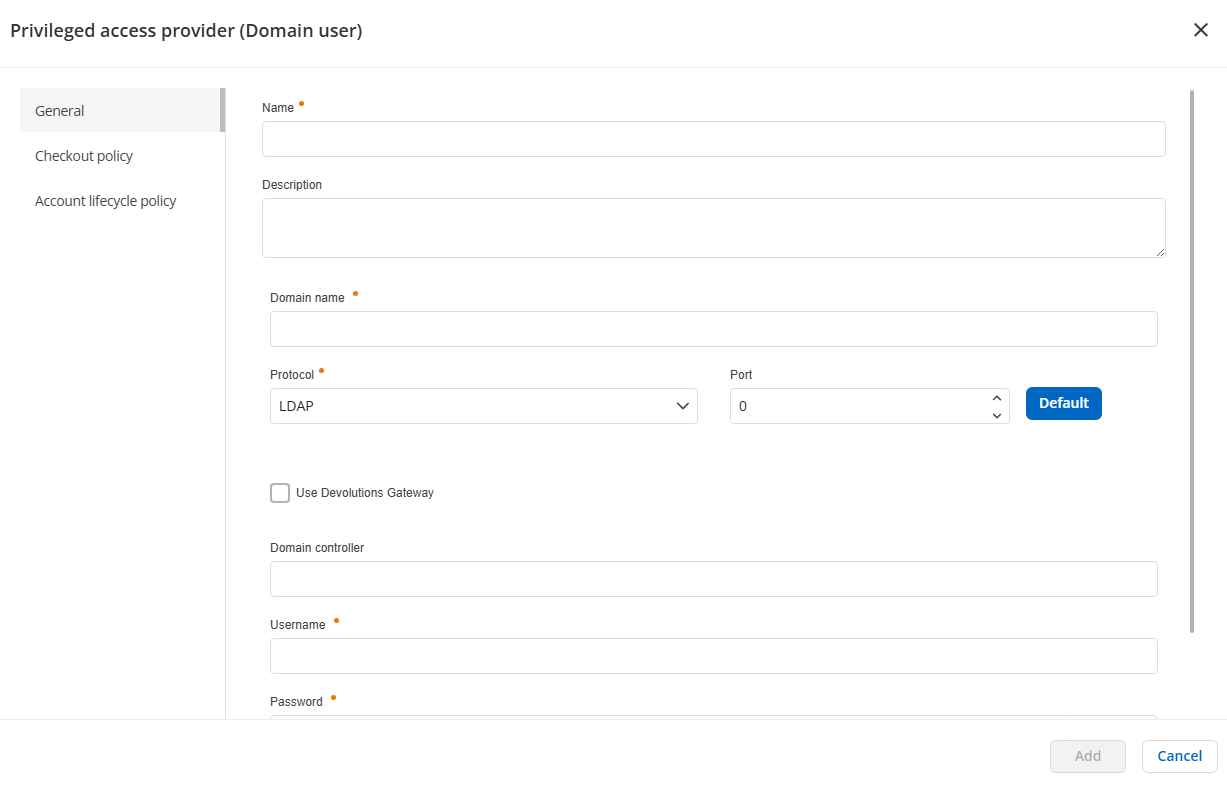 Hub on-premise Active Directory PAM provider configuration
