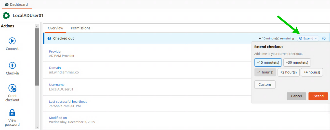 PAM checkout extension in RDM on Linux.