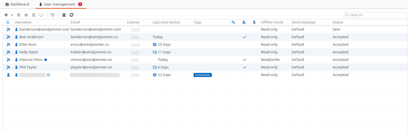 Devolutions Cloud user administration in Remote Desktop Manager on Linux.