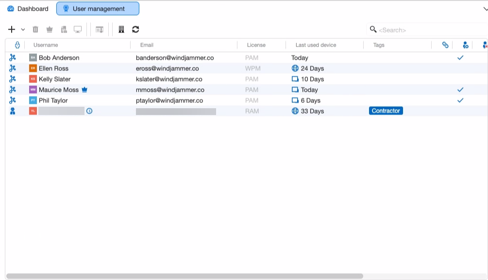 Devolutions Cloud user administration in RDM on macOS.